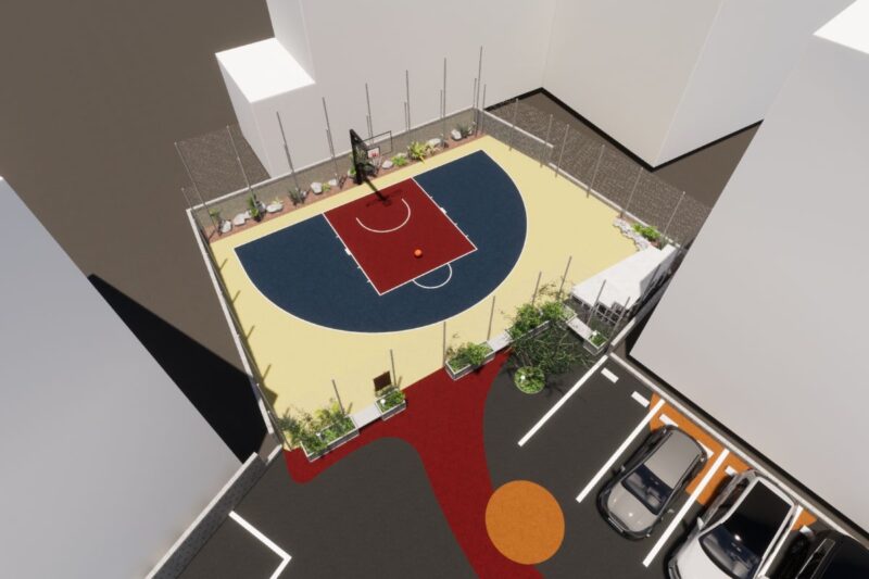 バスケットコートのある公園計画